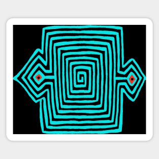 Kuna Indian Turquoise Tortuga Sticker